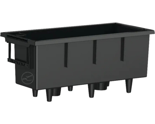 Schwarzer Pflanzkasten aus Kunststoff mit Füßen