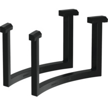 Zwei schwarze Kaminholzregale aus Metall