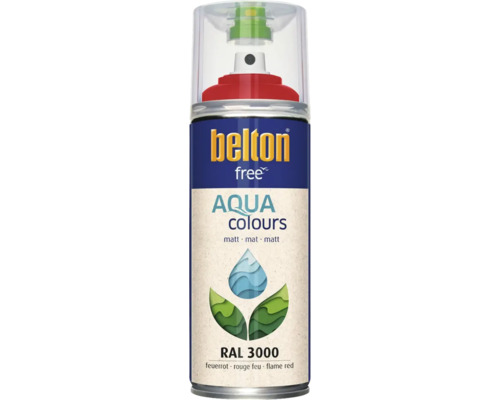 Belton Free Aqua Colours Lackspraydose mit RAL 3000 Farbton feuerrot