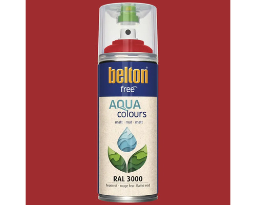 Belton Aqua Colours Lackspray, Farbton Feuerrot, RAL 3000