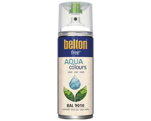 Belton Free Aqua Farbspray, Farbton Reinweiß RAL 9010, matt
