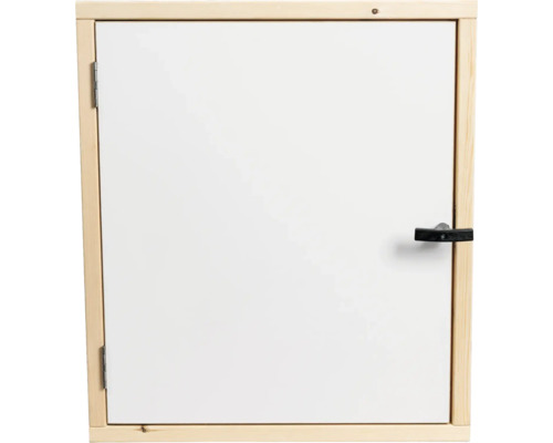 Dolle Kniestocktür/Drempeltür 560 x 800 x 115 mm Kiefer weiß (F30 Feuerhemmend) Weißer Putzschrank mit Holzrahmen und Tür