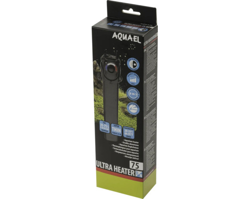 Verpackung eines Aquael Ultra Heater 75 Watt Regelheizers