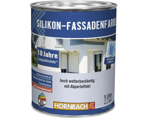 Q-COVER Fassadenfarbe 10 L Weiß Silikonharz Fassadenfarbe Außen
