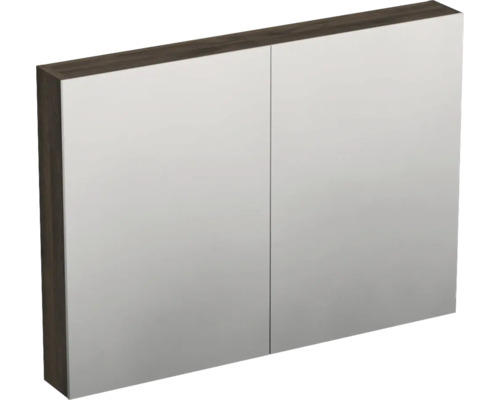 Spiegelschrank Jungborn Trenta 2-türig 100x14,4x72 cm gladstone eiche tabak Spiegelschrank mit zwei Türen für das Badezimmer
