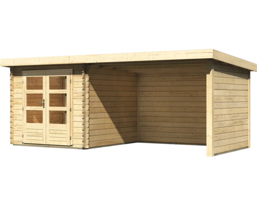 Holzgartenhaus mit Doppeltür und Vordach