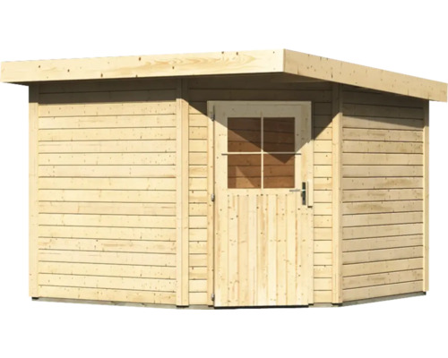 Holzgartenhaus mit Tür und Fenster