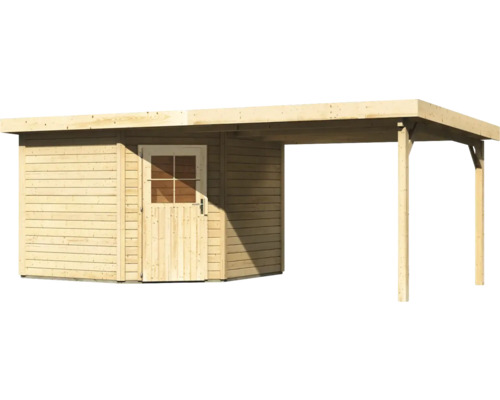 Gartenhaus aus Holz mit Vordach