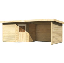 Holzgartenhaus mit Tür und Flachdach