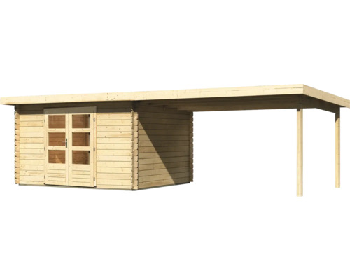 Holzgartenhaus mit Überdachung