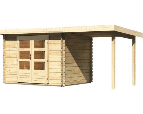 Holzgartenhaus mit Doppeltür und Vordach