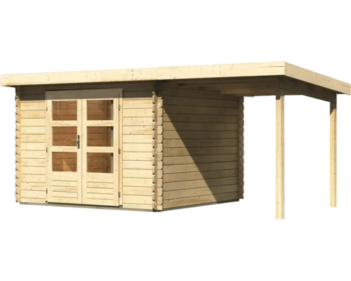 Holzgartenhaus mit Doppeltür und Vordach