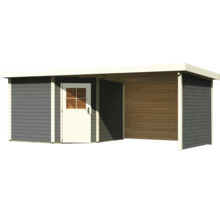 Gartenhaus Karibu Neuruppin inkl. Schleppdach 565 x 274 cm terragrau