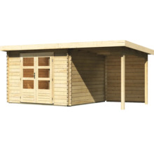 Holzgartenhaus mit Doppeltür und Anbau