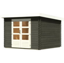 Holzgartenhaus mit Doppeltür und Fenstern