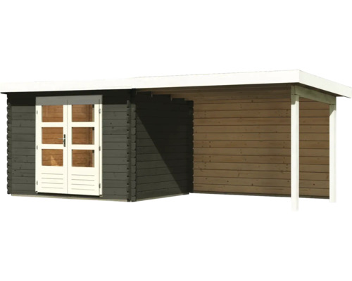 Holzgartenhaus mit Doppeltür und Vordach