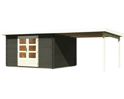 Holzgartenhaus mit Anbau