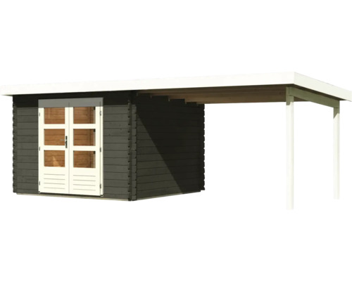 Gartenhaus aus Holz mit Vordach und Doppeltür