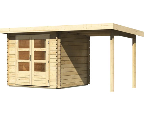 Holzgartenhaus mit Doppeltür und Vordach