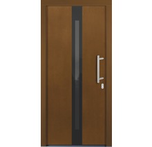 Holztür mit Glaselement und Metallgriff