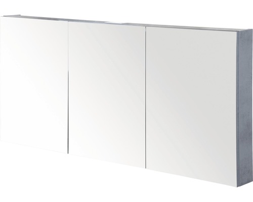 Spiegelschrank Sanox 3-türig 140x13x65 cm Beton anthrazit