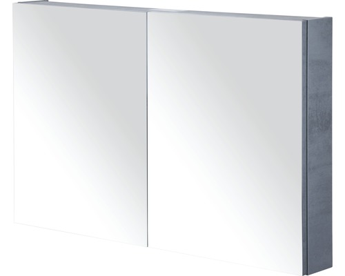 Spiegelschrank Sanox 2-türig 100x13x65 cm Beton anthrazit