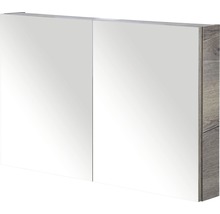 Spiegelschrank mit zwei Türen und Holzdekor