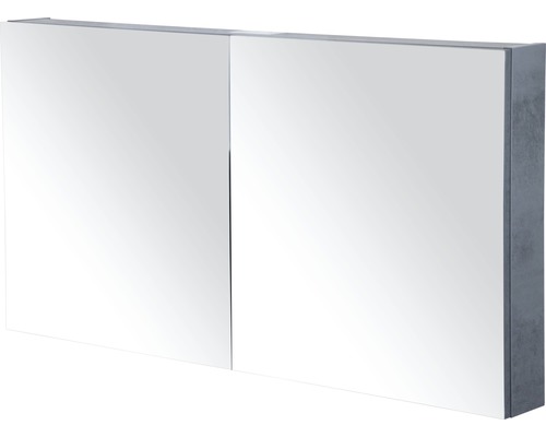 Spiegelschrank Sanox 2-türig 120x13x65 cm Beton anthrazit