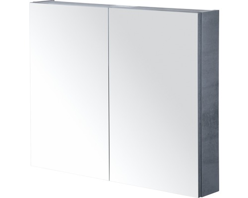Spiegelschrank Sanox 2-türig 80x13x65 cm Beton anthrazit