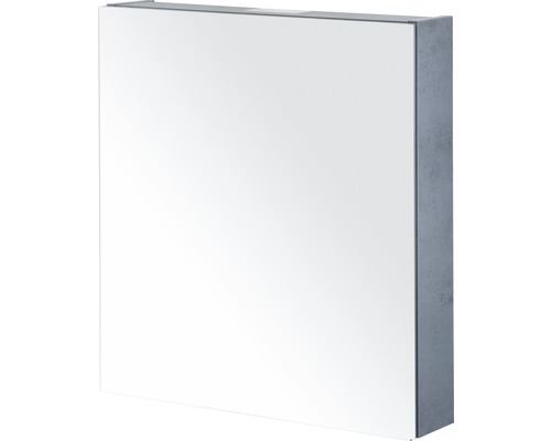 Spiegelschrank Sanox 1-türig 60x13x65 cm Beton anthrazit mit doppelseitige Spiegeltüre
