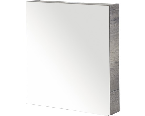 Spiegelschrank Sanox 1-türig 60x13x65 cm tabacco mit doppelseitige Spiegeltüre Spiegelschrank mit Holzdekor