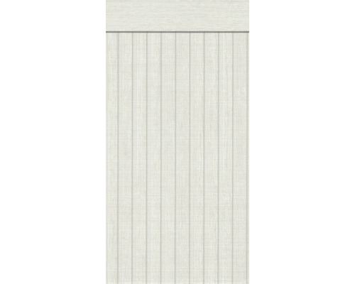 Bordüre Sockel 39744-3 Holzpanele weiß grau 5 m x 106 cm Weißes, vertikal geripptes Wandpaneel