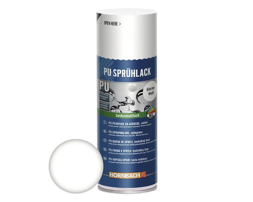 HORNBACH PU-Sprühlack Glacierweiss seidenmatt 400 ml PU Sprühlackdose