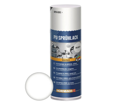 HORNBACH PU-Sprühlack RAL9010 weiß glänzend 400 ml PU Sprühlackdose mit Lackmuster