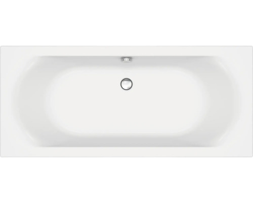 Rechteckige Badewanne mit Abfluss in der Mitte