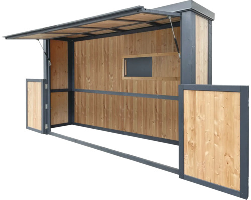 Holz Pavillon mit Verkaufsklappe und Tür