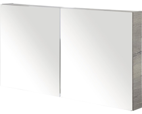 Spiegelschrank Sanox 2-türig 120x13x65 cm tabacco mit doppelseitige Spiegeltüre