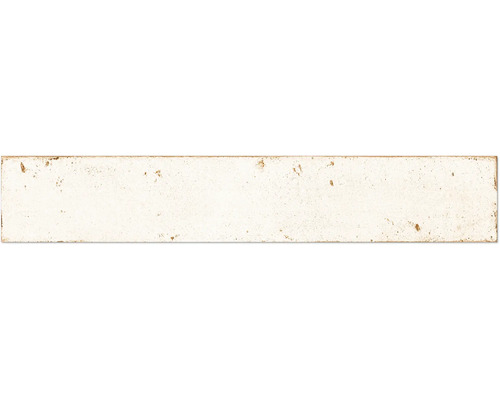Steingut Wandfliese Graffiti ivory 4,8x45 cm weiß matt Längliche Keramikfliese