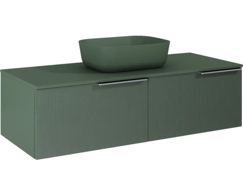 Waschbeckenunterschrank Jungborn Nonus 120x318x45,3 cm ohne Waschbecken forrest grün matt