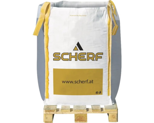 Großer Schüttgutsack auf Palette mit Scherer Logo