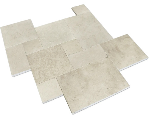 Naturstein Bodenfliese Luxor 39,8x59,8 cm getrommelt römischer Verband Mehrteiliges Mosaikfliesen-Set aus Steinzeug
