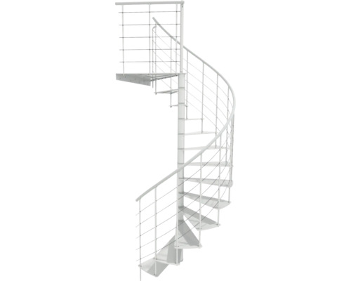 Wendeltreppe aus Stahl mit Geländer