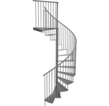 Wendeltreppe aus Metall mit Geländer