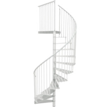 Wendeltreppe aus Metall mit Geländer