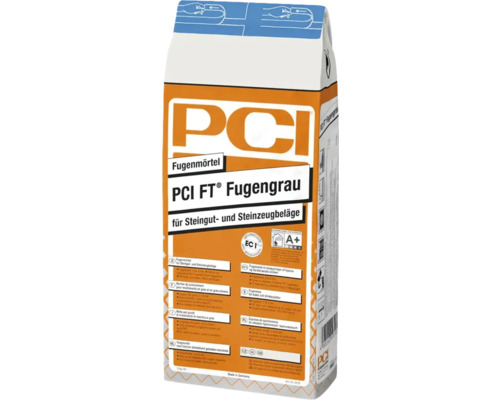 PCI FT® Fugengrau Fugenmörtel für Steingut- und Steinzeugbeläge silbergrau 5 kg PCI FT® Fugengrau Fugenmörtel für Steingut- und Steinzeugbeläge silbergrau 5 kg