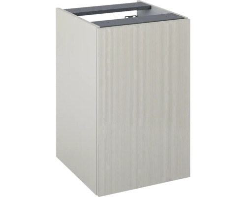 Waschbeckenunterschrank Jungborn Nonus 400x63,5x45,3 cm ohne Waschbecken fume matt Waschtischunterschrank mit geriffelter Front