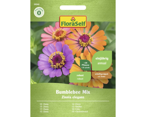 Blumensamen FloraSelf Zinnie 'Bumblebee Mischung'