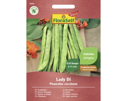 Gemüsesamen FloraSelf Select Prunkbohne 'Lady Di'