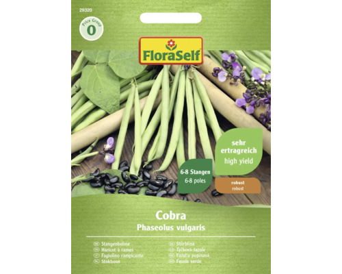 Gemüsesamen FloraSelf Stangenbohnen 'Cobra'
