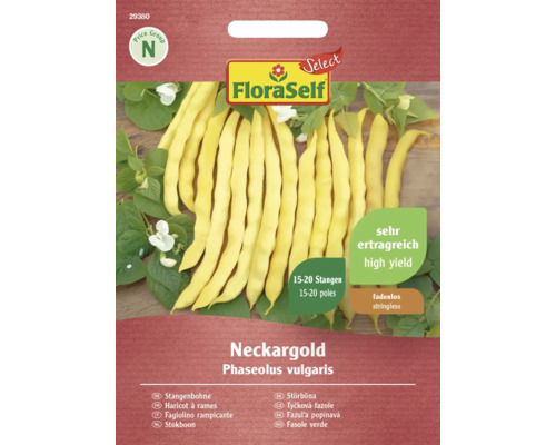 Gemüsesamen FloraSelf Select Stangenbohnen 'Neckargold'